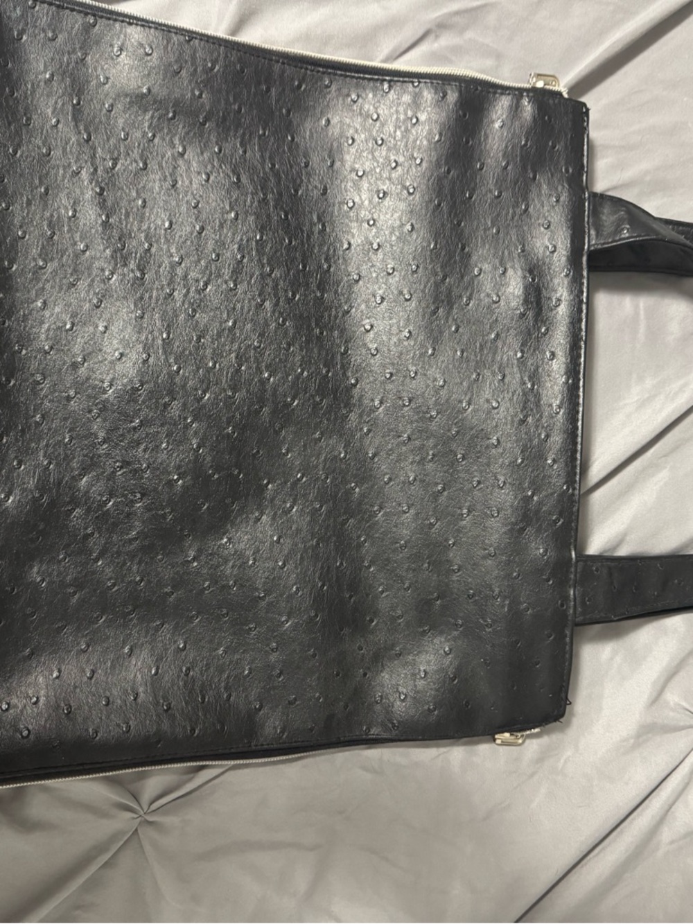 Black Men's Textured Tote Bag